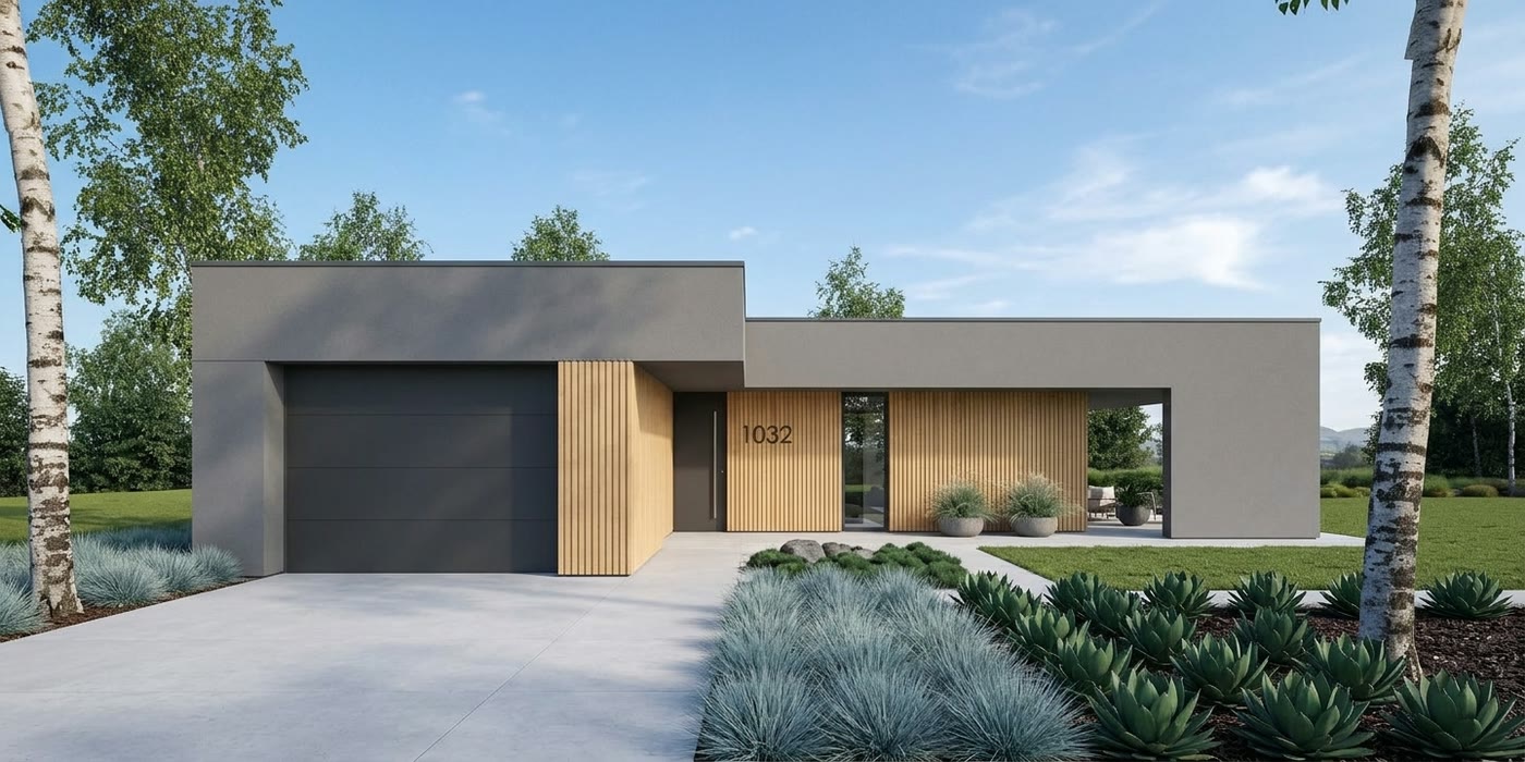 Vizualizácia rodinného domu Modern 01 – exteriér